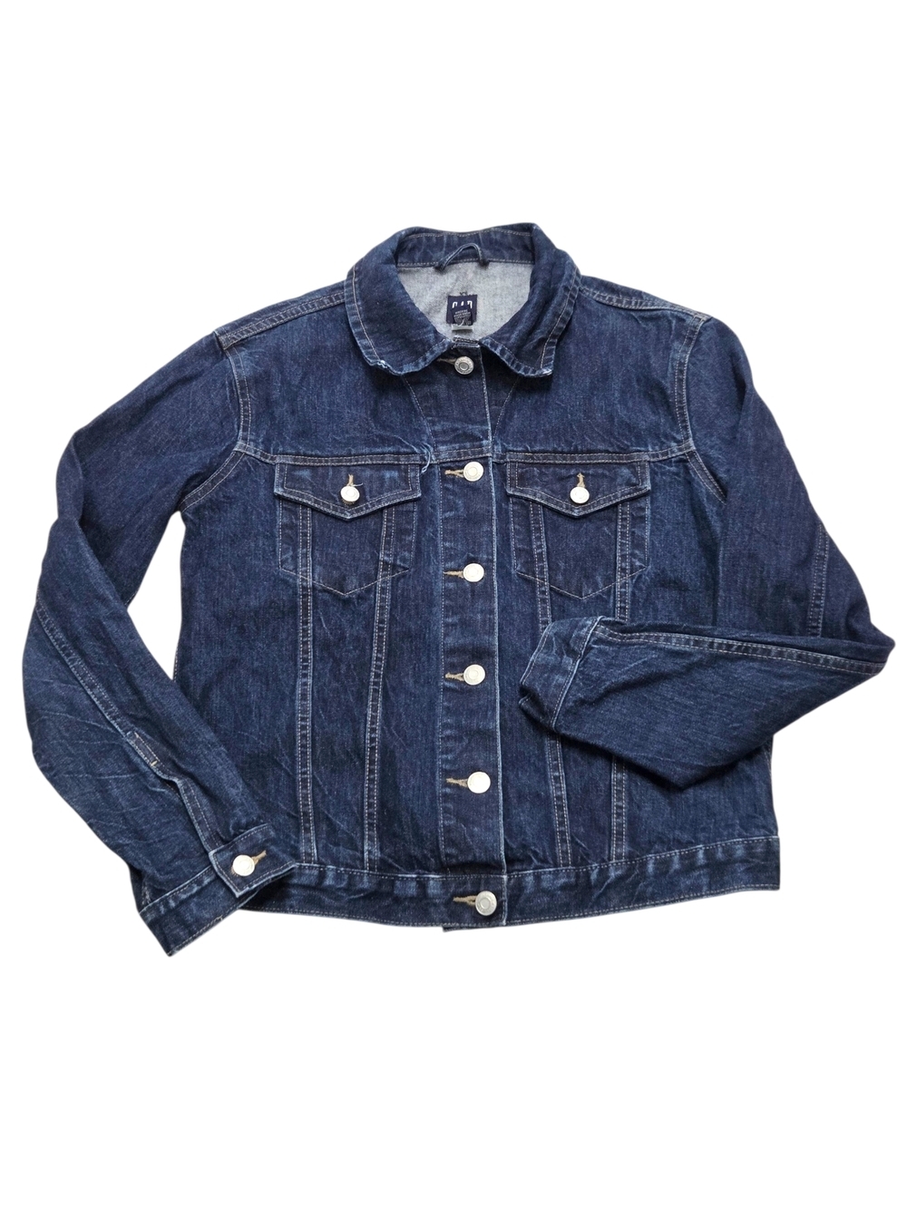 GAP Vintage Y2K Dark Wash Denim Trucker Jacket - Size Medium - EUC